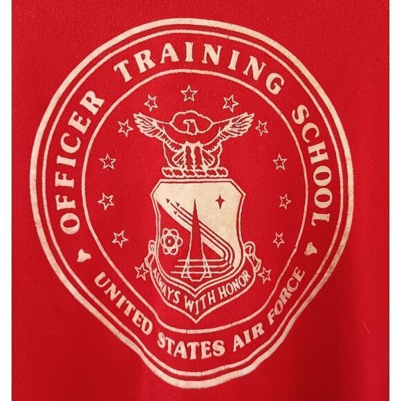 Air Force Sweatshirt US Air Force Officer Training School RARE VINTAGE Red White - Picture 5 of 5